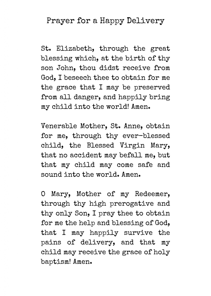 catholic prayers for labor and childbirth